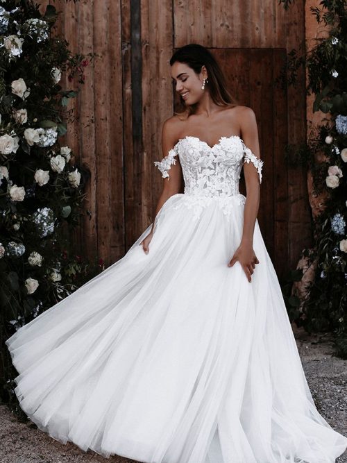 E205/CAPRICE Abella Off-Shoulder Wedding Dress
