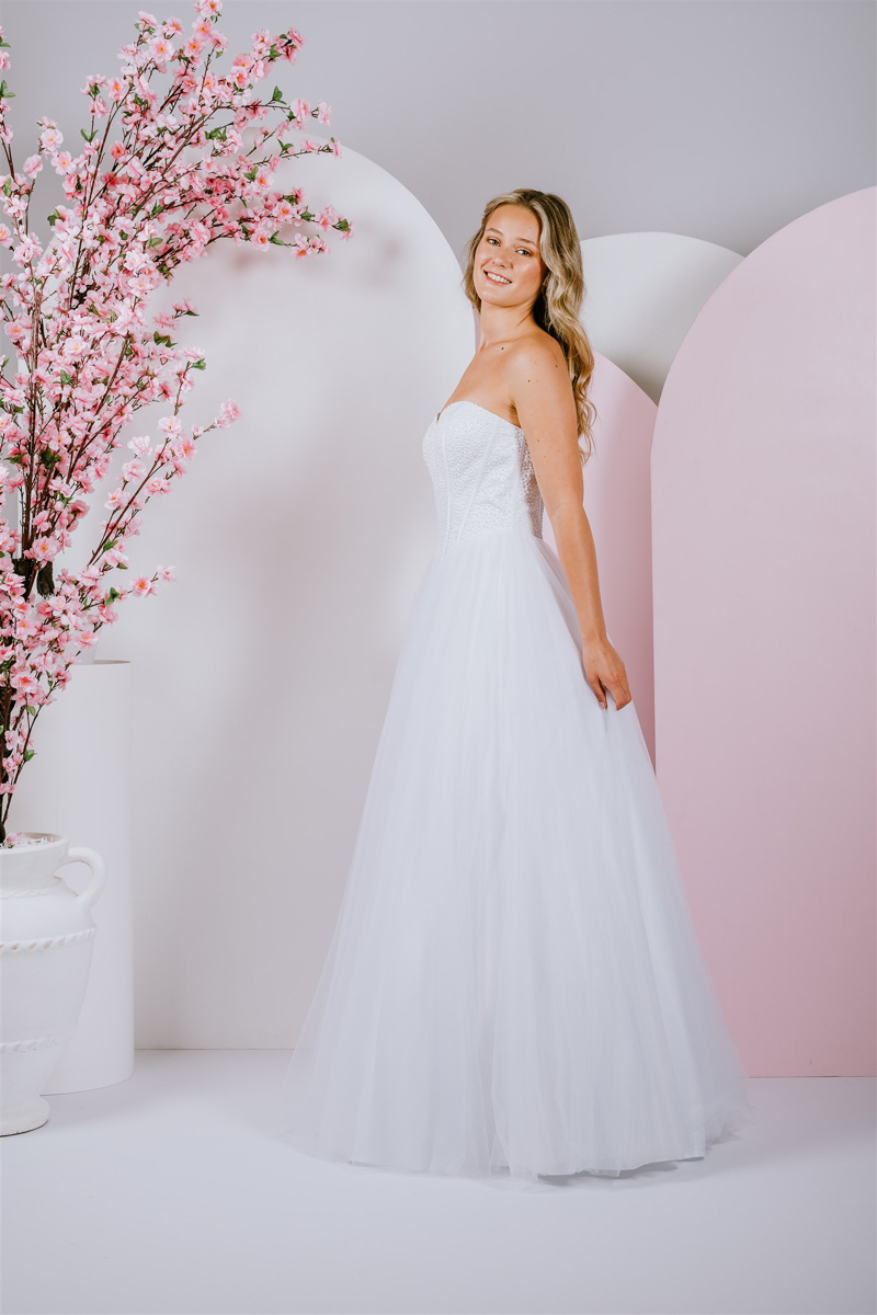 Corset fitted debutante gown