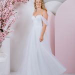 soft draped sleeves debutante gown