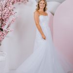 classic lace-up back debuante gown