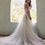 off shoulder sleeves Wedding Dress
